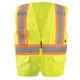Occunomix ECO-ATRNSMX-Y Mesh Two-Tone Surveyor X-Back Vest W/Zipper Hi-Vis Yellow