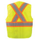 Occunomix ECO-IMB2TX-Y Mesh 5-Pt. Breakaway Two-Tone X-Back Vest w/Quick Release Zipper Hi-Vis Yellow