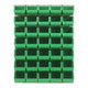 Quantum Storage Systems QLP-4861HC-240-35GN 48" x 61" Oyster White Steel Louvered Panel with (35) 14 3/4" x 8 1/4" x 7" Green Bins