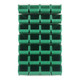 Quantum Storage Systems QLP-3661HC-240-28GN 36" x 61" Oyster White Steel Louvered Panel with (28) 14 3/4" x 8 1/4" x 7" Green Bins
