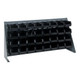 Quantum Storage Systems QBR-3619-220-32BK 36" x 8" x 19" Gray Steel Bench Rack with (32) 7 3/8" x 4 1/8" x 3" Black Bins