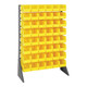 Quantum Storage Systems QRU-16S-230-48YL 36" x 15" x 53" Gray Steel Rail Rack with (48) 10 7/8" x 5 1/2" x 5" Yellow Bins and (16) Rails