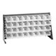 Quantum Storage Systems QBR-3619-220-32CL 36" x 19" Gray Steel Bench Rack with (32) 7 3/8" x 4 1/8" x 3" Clear Bins