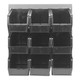 Quantum Storage Systems QLP-1819-230-9BK 18" x 19" Gray Steel Louvered Panel with (9) 10 7/8" x 5 1/2" x 5" Black Bins