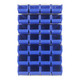 Quantum Storage Systems QLP-3661HC-240-28BL 36" x 61" Oyster White Steel Louvered Panel with (28) 14 3/4" x 8 1/4" x 7" Blue Bins