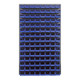 Quantum Storage Systems QLP-3661-220-120BL 36" x 61" Gray Steel Louvered Panel with (120) 7 3/8" x 4 1/8" x 3" Blue Bins