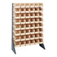 Quantum Storage Systems QRU-16S-230-48IV 36" x 15" x 53" Gray Steel Rail Rack with (48) 10 7/8" x 5 1/2" x 5" Ivory Bins and (16) Rails