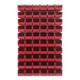 Quantum Storage Systems QLP-3661HC-230-60RD 36" x 61" Oyster White Steel Louvered Panel with (60) 10 7/8" x 5 1/2" x 5" Red Bins