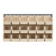 Quantum Storage Systems QLP-3619-230-18IV 36" x 19" Gray Steel Louvered Panel with (18) 10 7/8" x 5 1/2" x 5" Ivory Bins
