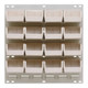 Quantum Storage Systems QLP-1819HC-210-16IV 18" x 19" Oyster White Steel Louvered Panel with (16) 5 3/8" x 4 1/8" x 3" Ivory Bins