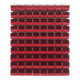 Quantum Storage Systems QLP-4861HC-230-80RD 48" x 61" Oyster White Steel Louvered Panel with (80) 10 7/8" x 5 1/2" x 5" Red Bins