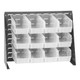 Quantum Storage Systems QBR-2721-230-12CL 27 3/4" x 21" Gray Steel Bench Rack with (12) 10 7/8" x 5 1/2" x 5" Clear Bins