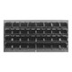 Quantum Storage Systems QLP-3619-220-32BK 36" x 19" Gray Steel Louvered Panel with (32) 7 3/8" x 4 1/8" x 3" Black Bins