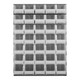 Quantum Storage Systems QLP-4861-240-35CL 48" x 61" Gray Steel Louvered Panel with (35) 14 3/4" x 8 1/4" x 7" Clear Bins