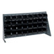 Quantum Storage Systems QBR-3619-210-32BK 36" x 8" x 19" Gray Steel Bench Rack with (32) 5 3/8" x 4 1/8" x 3" Black Bins