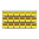 Quantum Storage Systems QLP-3619HC-230-18YL 36" x 19" Oyster White Steel Louvered Panel with (18) 10 7/8" x 5 1/2" x 5" Yellow Bins