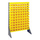 Quantum Storage Systems QRU-12S-220-96YL 36" x 15" x 53" Gray Steel Rail Rack with (96) 7 3/8" x 4 1/8" x 3" Yellow Bins and (12) Rails