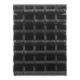 Quantum Storage Systems QLP-4861-240-35BK 48" x 61" Gray Steel Louvered Panel with (35) 14 3/4" x 8 1/4" x 7" Black Bins