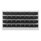 Quantum Storage Systems QLP-3619HC-220-32BK 36" x 19" Oyster White Steel Louvered Panel with (32) 7 3/8" x 4 1/8" x 3" Black Bins