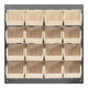 Quantum Storage Systems QLP-1819-210-16IV 18" x 19" Gray Steel Louvered Panel with (16) 5 3/8" x 4 1/8" x 3" Ivory Bins