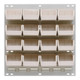 Quantum Storage Systems QLP-1819HC-220-16IV 18" x 19" Oyster White Steel Louvered Panel with (16) 7 3/8" x 4 1/8" x 3" Ivory Bins