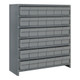 Quantum Storage Systems CL1239-601GY Super Tuff 36" x 12" x 39" Steel Closed 7-Shelf Euro Drawer Shelving System with (36) 11 5/8" x 5 9/16" x 4 5/8" Gray Bins