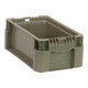 Quantum Storage Systems RSO1207-5 12" x 7 1/2" x 5" Heavy-Duty Gray Stacker Straight Wall Container with Built-In Handle Grips