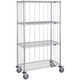 Quantum Storage Systems M2448C46RE 24" x 48" x 69" Mobile Enclosure Cart with 4 Wire Shelves