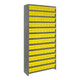 Quantum Storage Systems CL1275-501YL Super Tuff 36" x 12" x 75" Steel Closed 13-Shelf Euro Drawer Shelving System with (108) 11 5/8" x 3 3/4" x 4 5/8" Yellow Bins