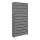Quantum Storage Systems CL1875-602GY Super Tuff 36" x 18" x 75" Steel Closed 13-Shelf Euro Drawer Shelving System with (72) 17 7/8" x 5 9/16" x 4 5/8" Gray Bins