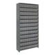 Quantum Storage Systems CL1275-501GY Super Tuff 36" x 12" x 75" Steel Closed 13-Shelf Euro Drawer Shelving System with (108) 11 5/8" x 3 3/4" x 4 5/8" Gray Bins