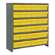 Quantum Storage Systems CL2439-603YL Super Tuff 36" x 24" x 39" Steel Closed 7-Shelf Euro Drawer Shelving System with (36) 23 7/8" x 5 9/16" x 4 5/8" Yellow Bins