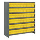 Quantum Storage Systems CL1839-604YL Super Tuff 36" x 18" x 39" Steel Closed 7-Shelf Euro Drawer Shelving System with (54) 17 7/8" x 3 3/4" x 4 5/8" Yellow Bins