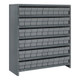Quantum Storage Systems CL1839-604GY Super Tuff 36" x 18" x 39" Steel Closed 7-Shelf Euro Drawer Shelving System with (54) 17 7/8" x 3 3/4" x 4 5/8" Gray Bins