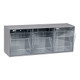 Quantum Storage Systems QTB303GY 7 3/4" x 23 5/8" x 9 1/2" Gray Tip-Out Storage System with (3) Compartment Bins