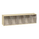 Quantum Storage Systems QTB305IV 5 1/4" x 23 5/8" x 6 1/2" Ivory Tip-Out Storage System with (5) Compartment Bins