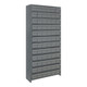 Quantum Storage Systems CL2475-603GY Super Tuff 36" x 24" x 75" Steel Closed 13-Shelf Euro Drawer Shelving System with (72) 23 7/8" x 5 9/16" x 4 5/8" Gray Bins
