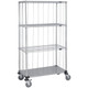 Quantum Storage Systems M2448CG46RE 24" x 48" x 69" Mobile Enclosure Cart with 3 Wire Shelves and 1 Steel Shelf
