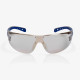 Global Glove RLY00390 Stream Evo Eco LED Anti-Fog Lens, Gray and Blue Frame Safety Glasses