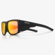 Global Glove RLY00527 Navigator Red Fire Mirror Anti-Fog Lens, Matte Black Frame Safety Glasses