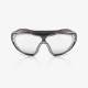 Global Glove RLY00570 Sparta Pro Clear Performance Fog Technology Lens, Black and Red Frame Safety Glasses