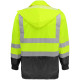 Global Glove GLO-1500 FrogWear HV High-Visibility Yellow/Green Polyurethane Coated 150D Oxford Polyester Rain Jacket