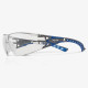 Global Glove RLY00377 Stream Evo Indoor/Outdoor Anti-Fog Lens, Gray and Blue Frame Safety Glasses