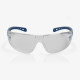 Global Glove RLY00377 Stream Evo Indoor/Outdoor Anti-Fog Lens, Gray and Blue Frame Safety Glasses