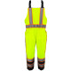 Global Glove GLO-700 FrogWear HV High-Visibility Insulated Winter Bibs with Polyurethane Coated Oxford Polyester