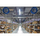 Patterson Fan CW22B High Velocity Fan, 22" 208-230V/460V, No Cord, Column Wall Mount, Blue