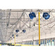 Patterson Fan CW30B High Velocity Fan, 30" 208-230V/460V, No Cord, Column Wall Mount, Blue