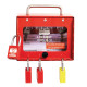 Reece Safety GL1/4 Steel Wall mounted or Portable Group Lockout Box - 8 hook. Colour Red.