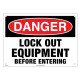 Reece Safety RLS101 Lockout Sign - Danger Lock Out Equipment before Entering