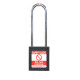 Reece Safety TT38BLKKLONG BLACK Steel Shackle safety padlock keyed alike